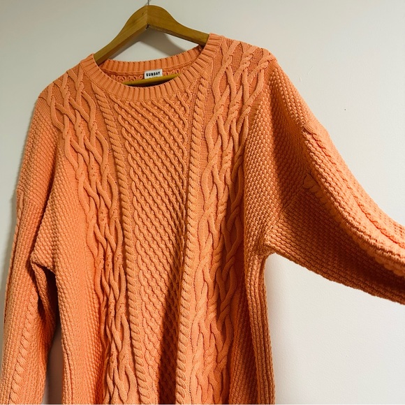 Aritzia | Sunday Best Peach Knit Sweater Oversized - Picture 8 of 13